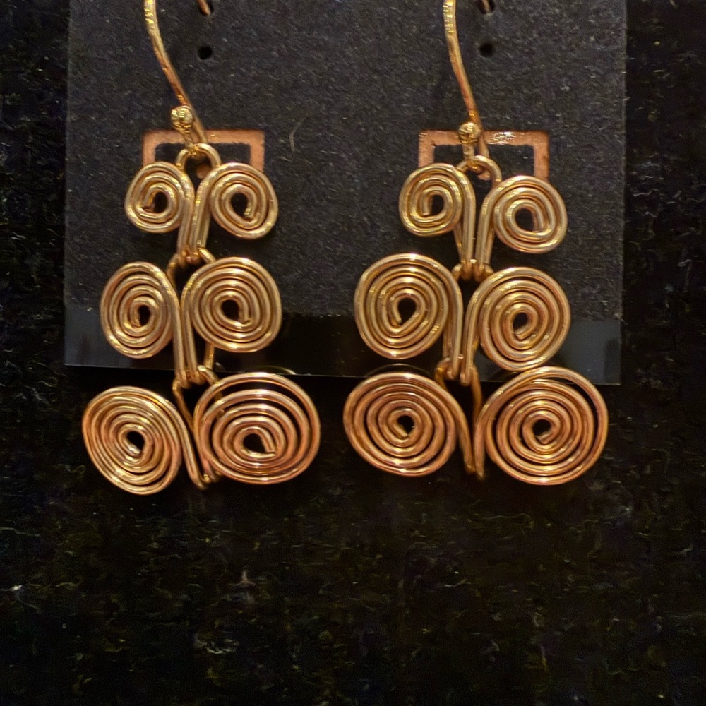 Elegant Gold Egyptian Coil Earrings